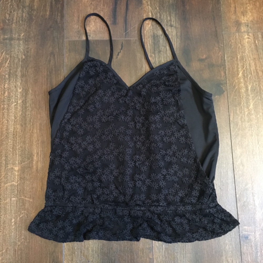 Tobi Black tank with flowers
